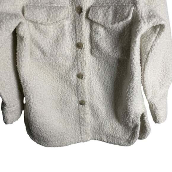 H&M Women's Casual Teddy Sherpa Shacket - Picture 3 of 8